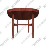 Table (3) (3) Lenia Walnut Oval Coffee Table - 3D Decorative