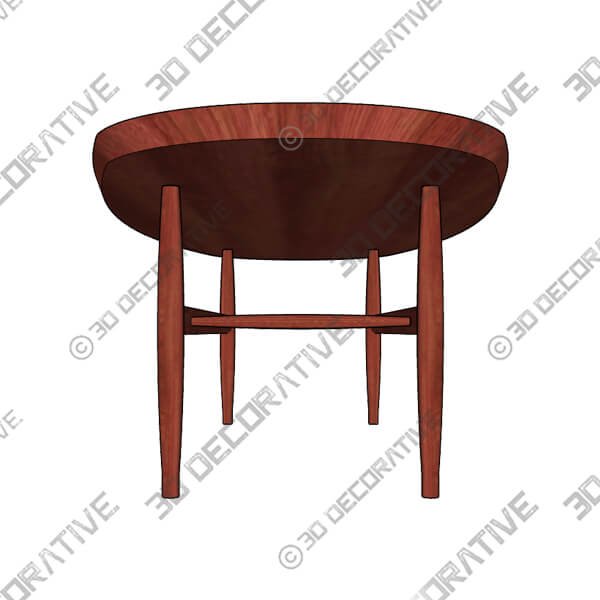Lenia Walnut Oval Coffee Table - 3D Decorative