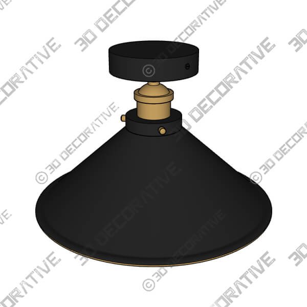 Logan Grey Industrial Flush Pendant Light - 3D Decorative