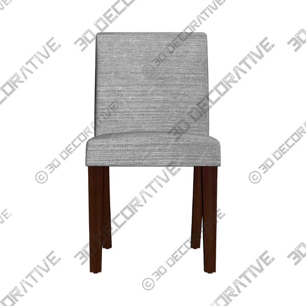 Main Street Groupie Pewter Fabric Dining Chair - 3D Decorative