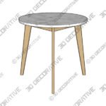 Mara Oak Cafe Table - 3D Decorative