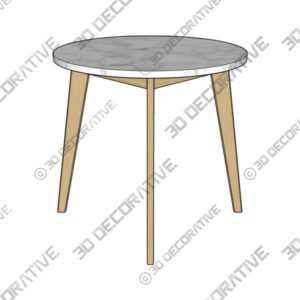 Mara Oak Cafe Table - 3D Decorative