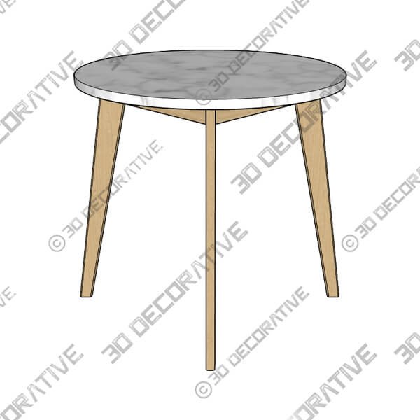 Mara Oak Cafe Table - 3D Decorative