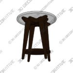 Milton 24 Wide Dark Brown Round Accent Table - 3D Decorative