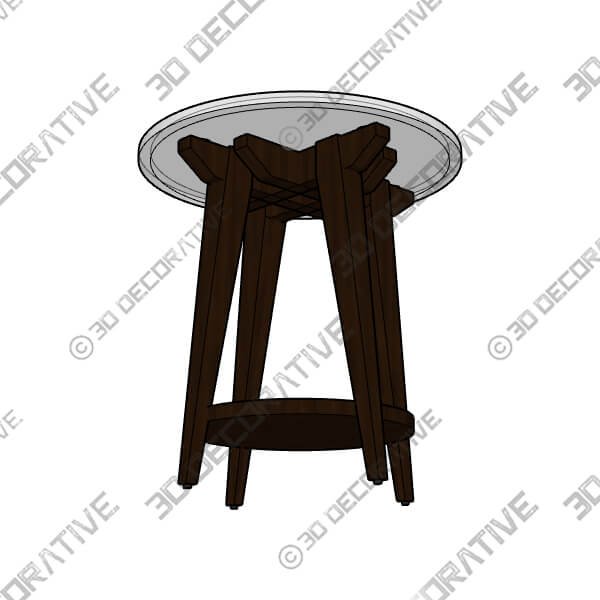 Milton 24 Wide Dark Brown Round Accent Table - 3D Decorative