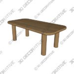 Muhly White Oak Dining Table For 6 - 3D Decorative