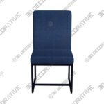 Myles Navy Fabric and Black Metal Dining Chair - 3D Decorative