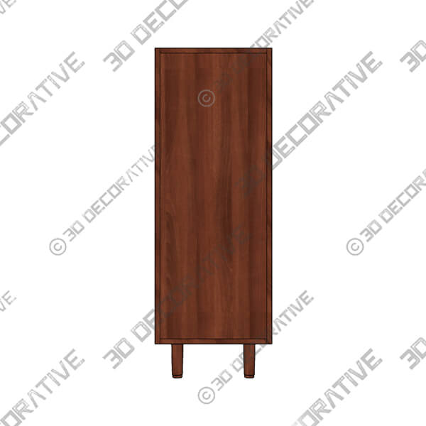 Nera Walnut 5-Drawer Chest - 3D Decorative