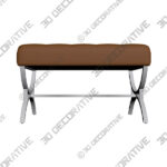 Ottoman (2) (8) Newel Caramel Brown Leather Ottoman - 3D Decorative