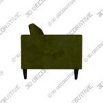 Nicholi 84 Modern Scandinavian Sofa with Bolster Pillows  - 3D Decorative