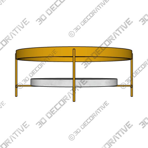 Noelle Gold Effect Faux Marble Coffee Table - 3D Decorative