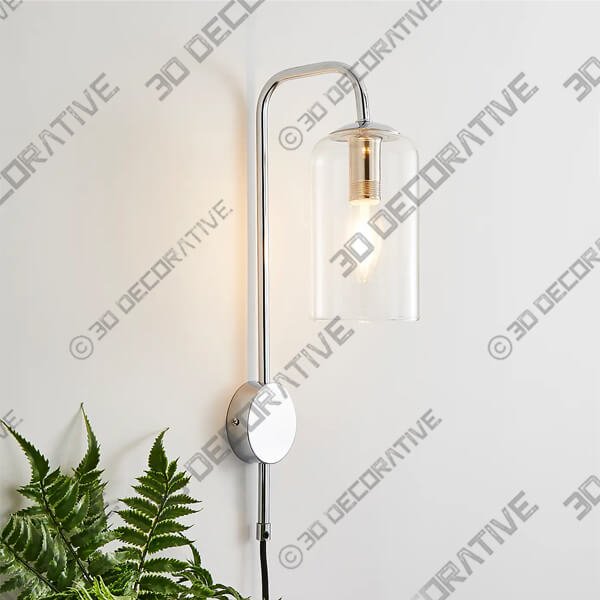 Palazzo Gold Effect Easy Fit Plug In Wall Light - 3D Decorative