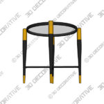 End Table (3) (2) Peter Matte Black and Gold End Table - 3D Decorative