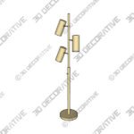 Possini Euro Canasta Trac 66 Satin Brass Modern Tree Floor Lamp - 3D Decorative