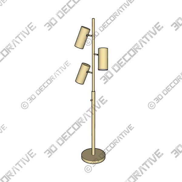 Possini Euro Canasta Trac 66 Satin Brass Modern Tree Floor Lamp - 3D Decorative