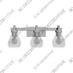 Bath Light (2) Possini Euro Danvers 22 12W Brushed Nickel 3-Light Bath Light - 3D Decorative