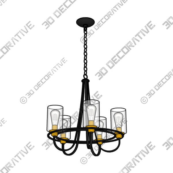 Possini Euro Demy 23 Wide Oil-Rubbed Bronze 5-Light Ring Chandelier - 3D Decorative