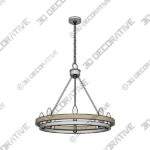 Possini Euro Lora 29 14 Nickel Gray Wood 8-Light Ring Chandelier-3DDecorative Possini Euro Lora 29 14 Nickel Gray Wood 8-Light Ring Chandelier - 3D Decorative
