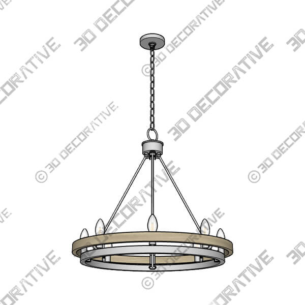 Possini Euro Lora 29 14 Nickel Gray Wood 8-Light Ring Chandelier-3DDecorative Possini Euro Lora 29 14 Nickel Gray Wood 8-Light Ring Chandelier - 3D Decorative