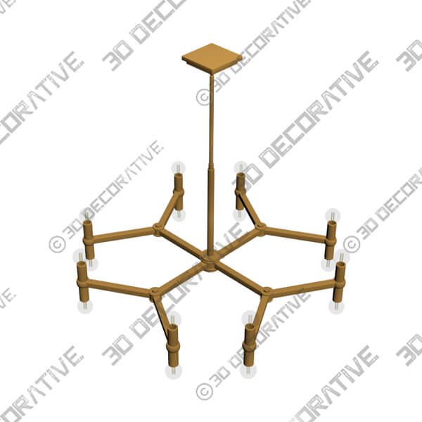 Possini Euro Marya 37 Wide Satin Brass 16-Light Modern Chandelier - 3D Decorative