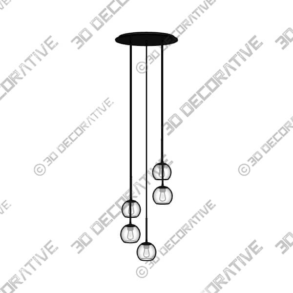 Possini Euro Samantha 19 12 Wide Black Multi-Light Pendant - 3D Decorative