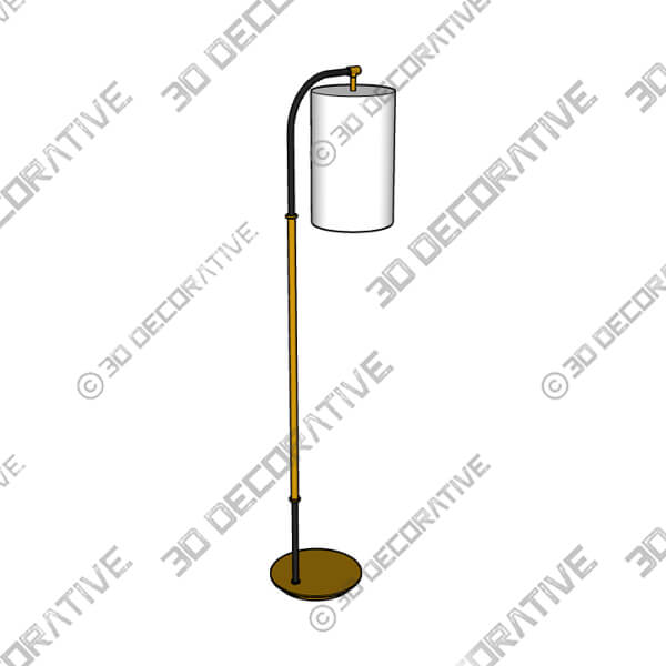 Possini Euro Sausalito 67 Downbridge Black and Warm Gold Floor Lamp - 3D Decorative