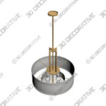Possini Euro Sundry 24 Wide Warm Antique Brass Drum Pendant Light - 3D Decorative