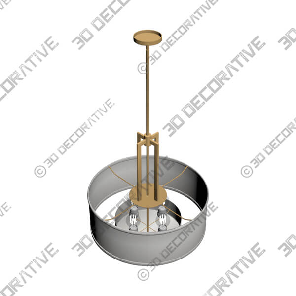Possini Euro Sundry 24 Wide Warm Antique Brass Drum Pendant Light - 3D Decorative