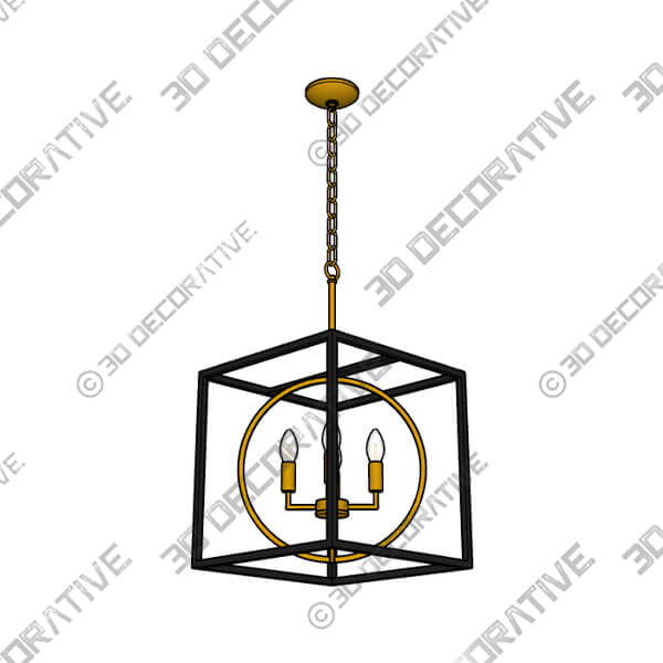 Possini Euro Sydney 16 12 Wide Black 4-Light Foyer Pendant Light - 3D Decorative