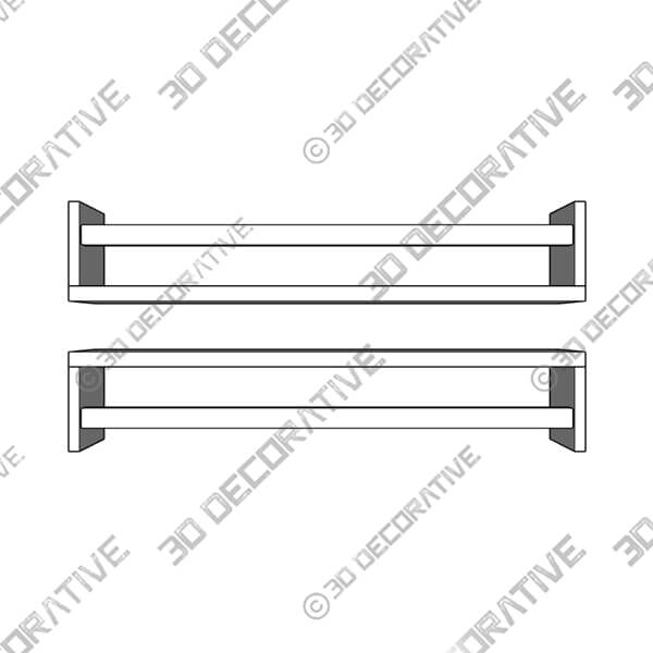 Rigga 2 Piece Floating Shelf-3DDecorative Rigga 2 Piece Floating Shelf - 3D Decorative