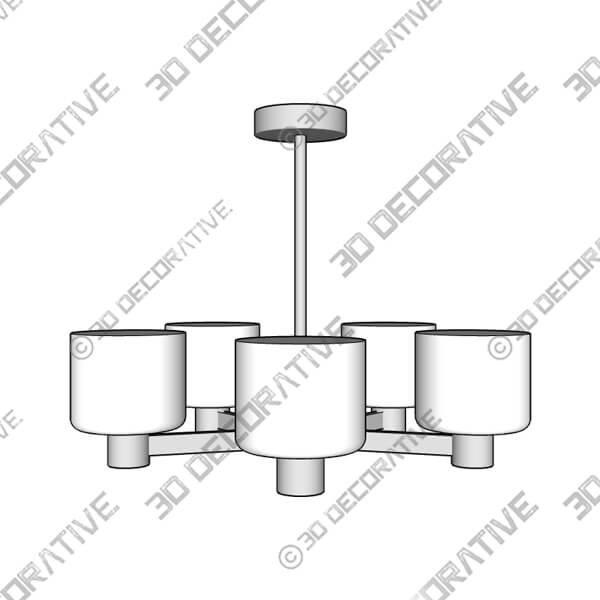 Erin 5 Light Semi Flush Ceiling Light-3DDecorative Erin 5 Light Semi Flush Ceiling Light - 3D Decorative