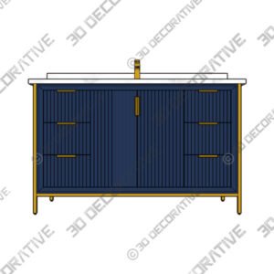 Ringgold 48'' Single Bathroom Vanity with Stone Top - 3D Decorative