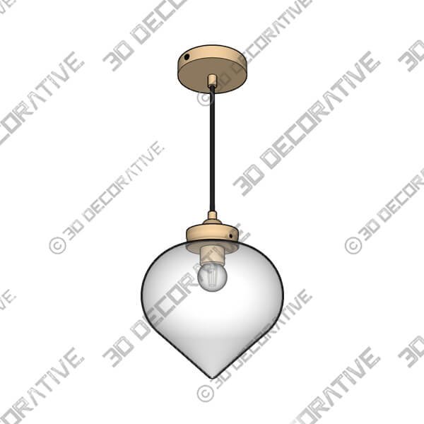 Rio Voyager Ribbed Glass Pendant Light-3DDecorative Rio Voyager Ribbed Glass Pendant Light -3D Decorative