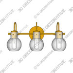 Sia Dimmable Vanity 3 Light-3DDecorative Sia Dimmable Vanity 3 Light - 3D Decorative