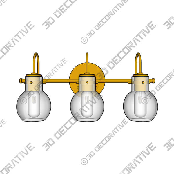 Sia Dimmable Vanity 3 Light-3DDecorative Sia Dimmable Vanity 3 Light - 3D Decorative