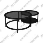 Sofia Glass Coffee Nest of Tables - 3D Decorative