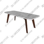 Vena Walnut Rectangular Coffee Table - 3D Decorative