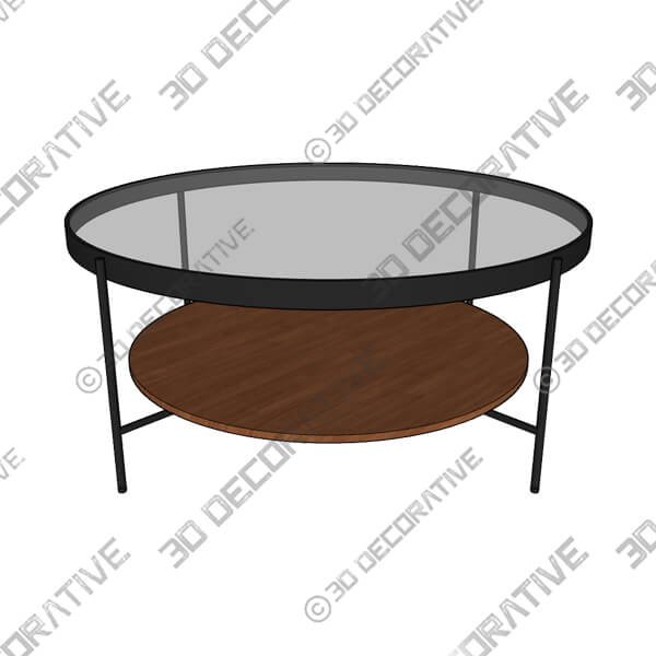 Vitri Walnut Coffee Table-3DDecorative Vitri Walnut Coffee Table - 3D Decorative