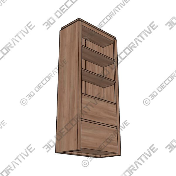 Canyon Oak Bookcase - 3D Decorative