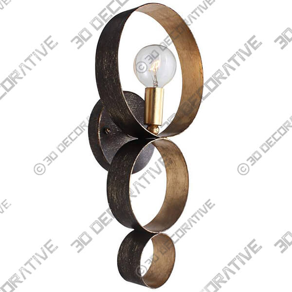 Crystorama Luna 14 34 High Bronze and Gold Sconce - 3D Decorative