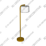 Lamp (3) (1) 360 Lighting Serra 64 Warm Gold Chairside Arc Offset Arm Floor Lamp - 3D Decorative