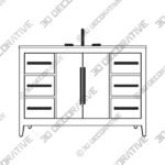 Adrienne 48 Single Bathroom Vanity with Quartz Top - 3D Decorative