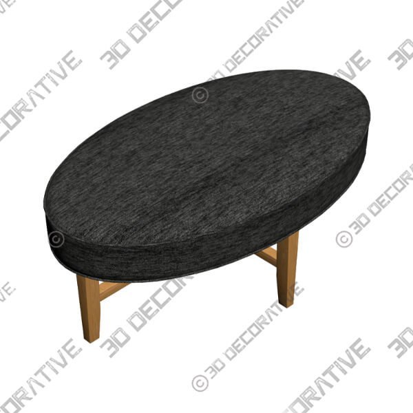 Alina Dark Gray Fabric Oval Cocktail Ottoman - 3D Decorative