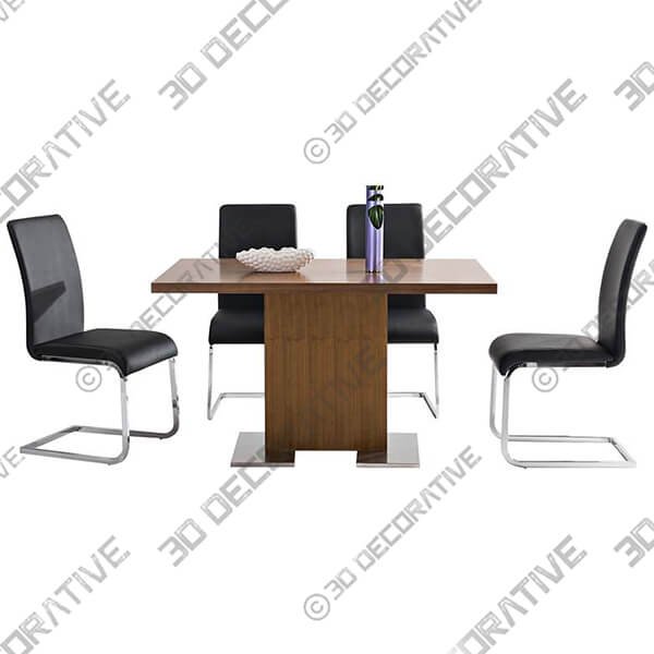 Amanda Set of 2 Black Side Chairs - 3D Decorative