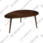 Coffee Table (2) Amoeba Wild Walnut 42.5 Wide Coffee Table - 3D Decorative