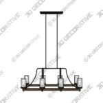 Angelo 46 Wide Weathered Oak Kitchen Island Light Chandelier - 3D Decorative