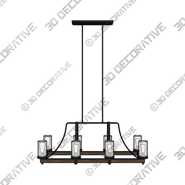 Angelo 46 Wide Weathered Oak Kitchen Island Light Chandelier - 3D Decorative