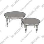 Ariella Coffee Nest of Tables, Warm Stone - 3D Decorative