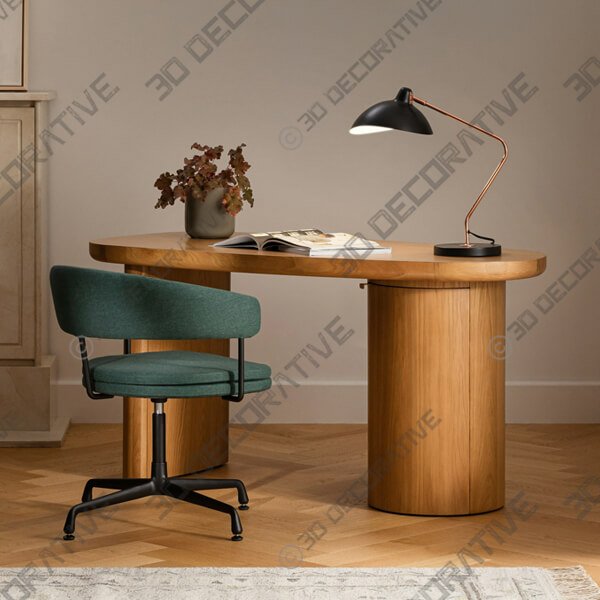 Baarlo Oak Desk - 3D Decorative