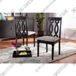 Baxton Studio Cherese Gray Fabric Dining Chairs Set of 2 - 3D Decorative